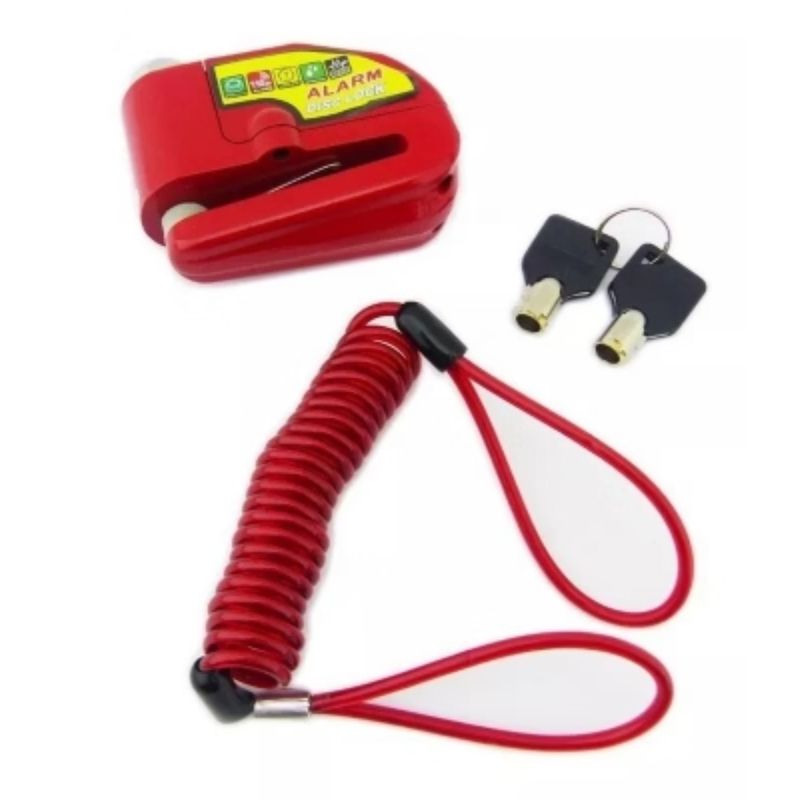 GENERICO - Candado Con Alarma Freno Disco Moto  Piola Recordatoria rj