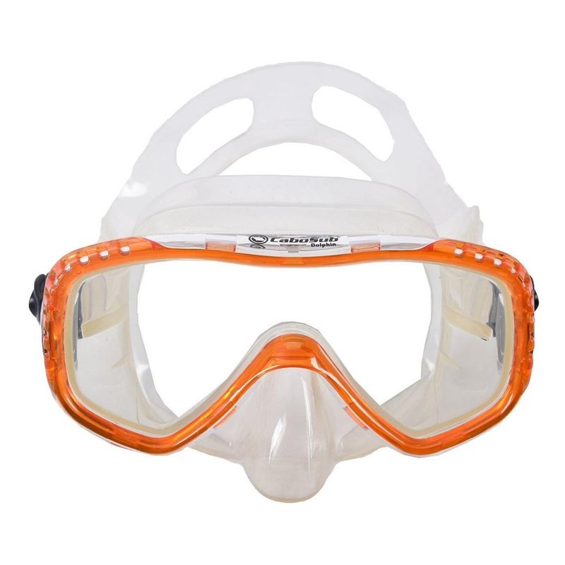 CABOSUB - Máscara Dolphin Comodidad  Visión Clara para Buceo y Snorkel - Naranja - Único