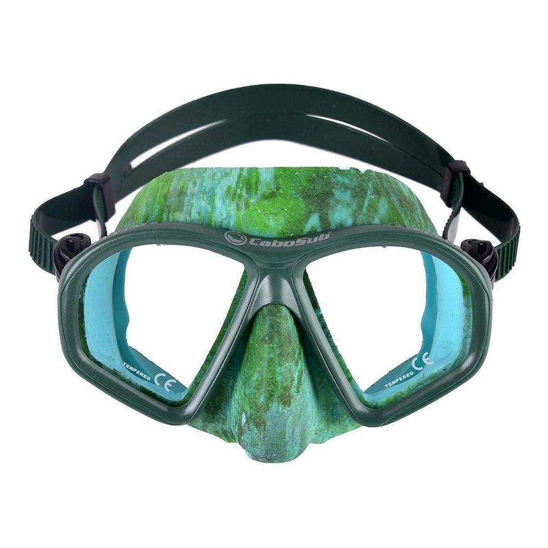 CABOSUB - Máscara Buceo Snorkeling Tonina Camuflaje Precisión y Estilo - Verde