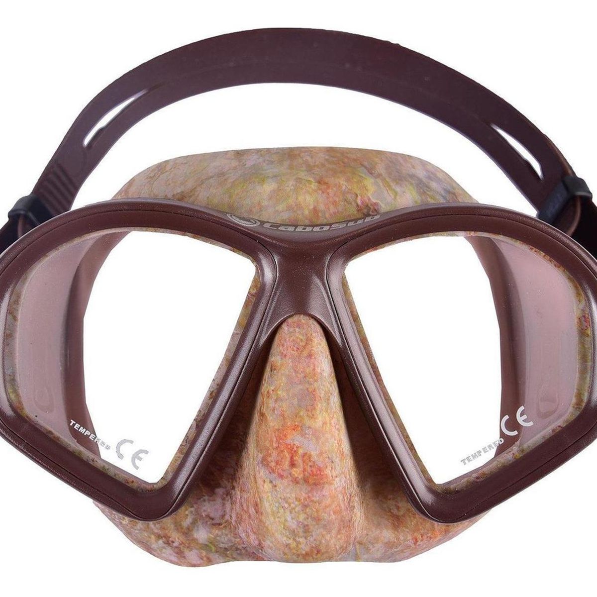 CABOSUB - Máscara Buceo Snorkeling Tonina Camuflaje Precisión y Estilo - Marron