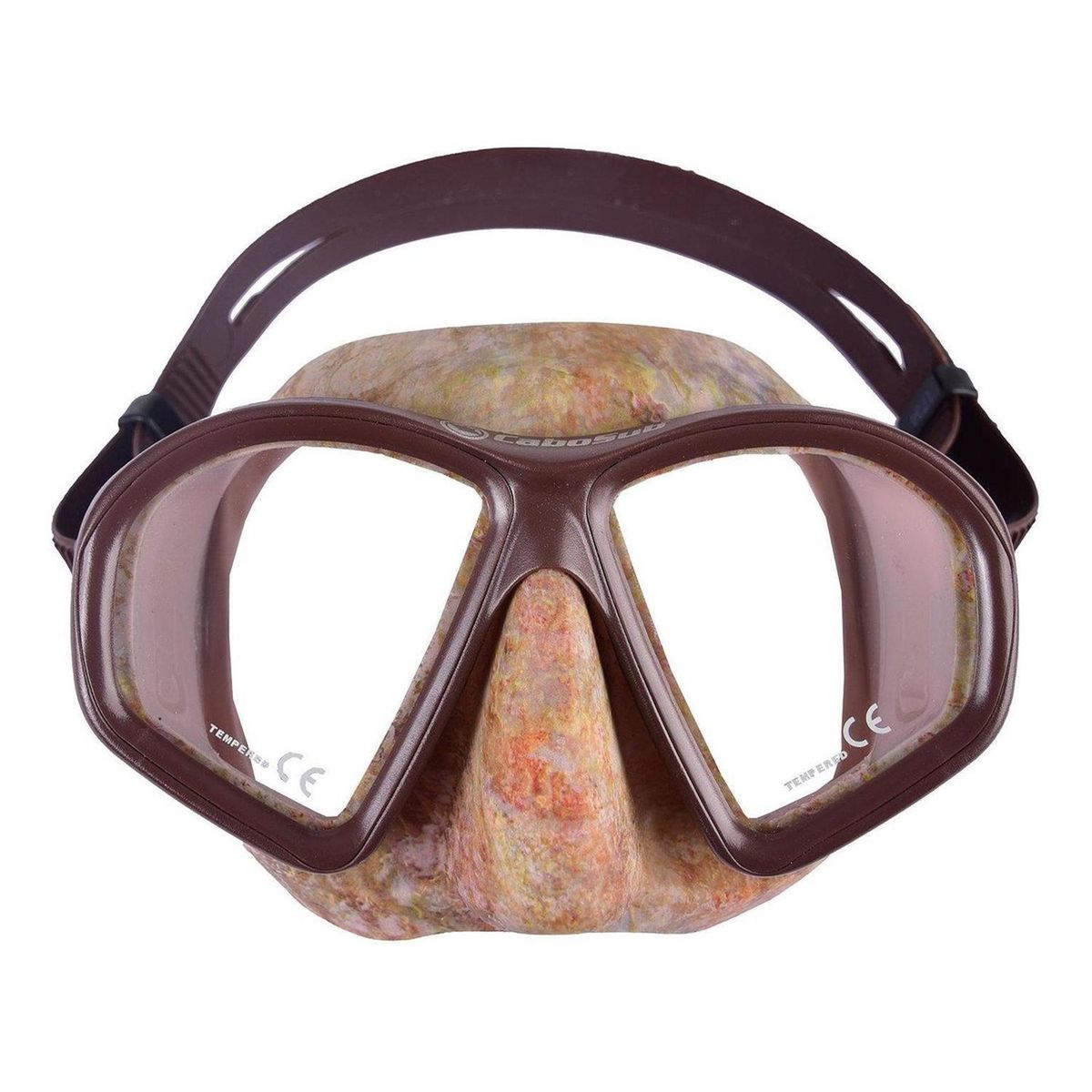 CABOSUB - Máscara Buceo Snorkeling Tonina Camuflaje Precisión y Estilo - Marron
