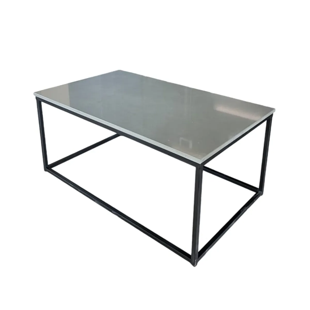 BM BRUNO MARMOL - Mesa de Centro Cuarzo Gris Iron 100x60 cm