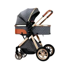 LUBABYCAS - Coche Cuna Con Cubre Pies Apego Panorámico Gris