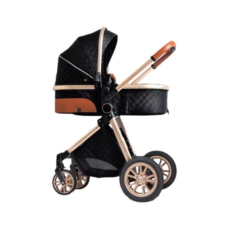 LUBABYCAS - Coche Cuna Con Cubre Pies Apego Panorámico LuBabycas Negro