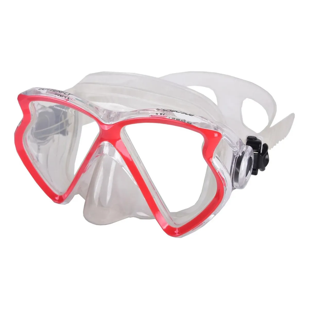 CABOSUB - Máscara Buceo Butterfly Confort y Visión Amplia Bajo el Agua - Rojo - Única