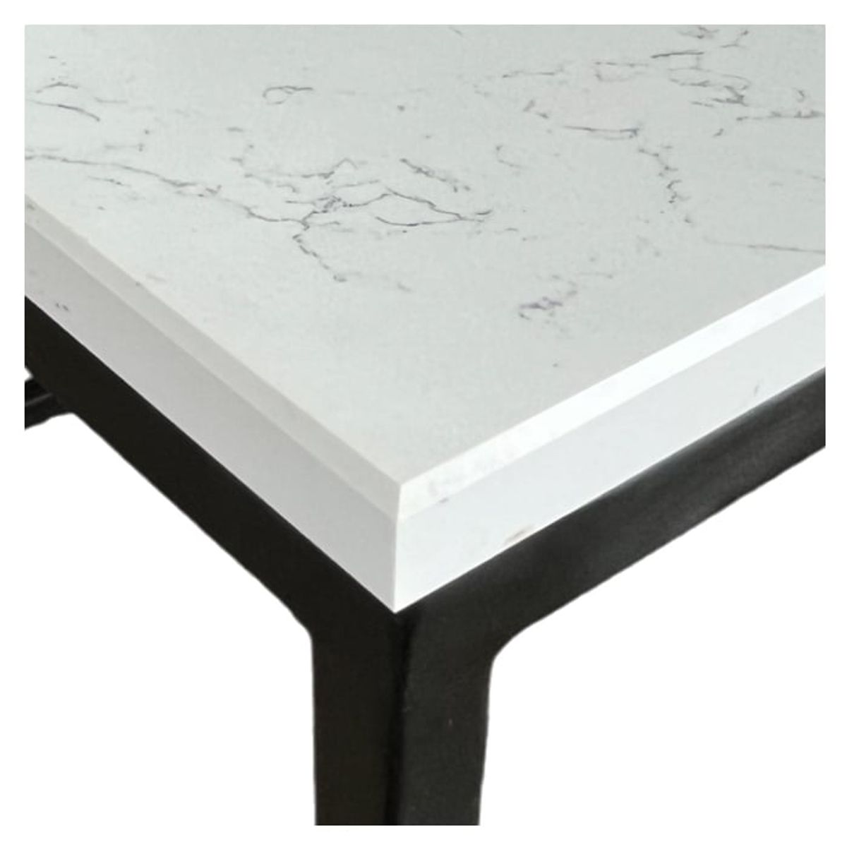 BM BRUNO MARMOL - Mesa de Centro Cuarzo Blanco Carrara 100x60 cm