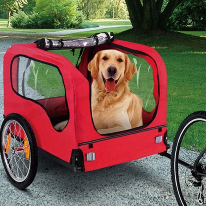NIHAO - Pet Bike Trailer Remolque para mascotas Rojo