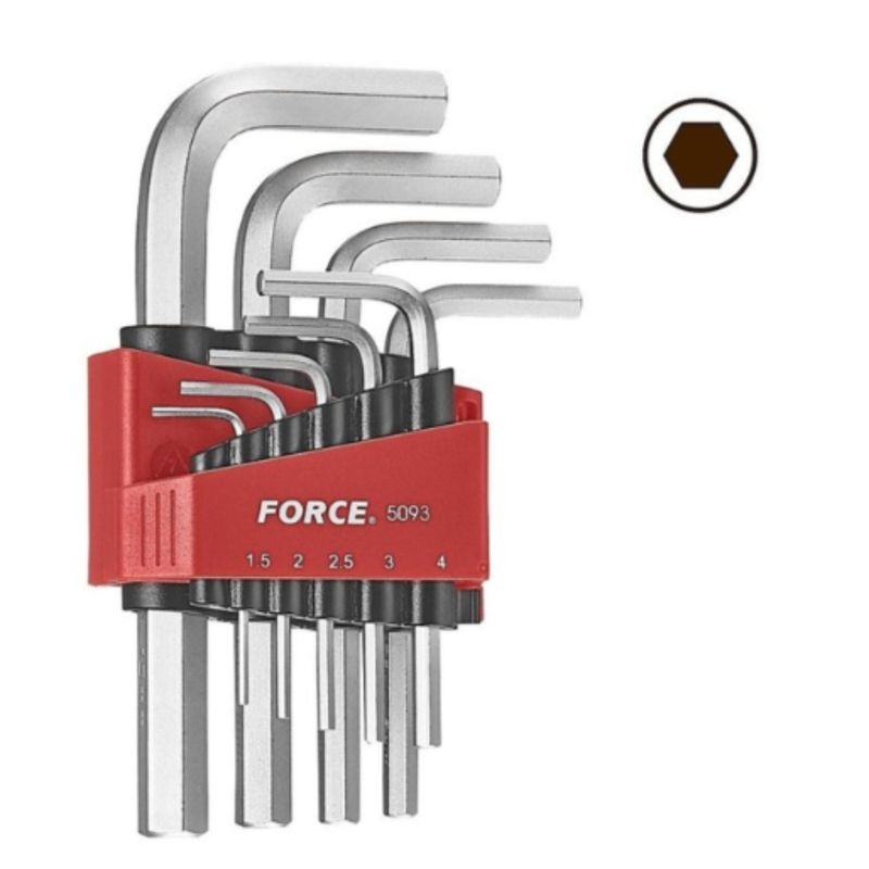 FORCE - Juego Llaves Allen de 1.5 a 10mm 9pz 5093 Force