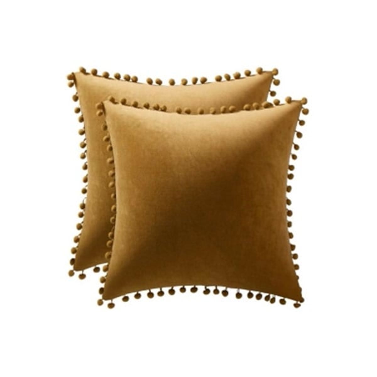 ANGELES DEL HOGAR - Funda Terciopelo Para Cojin Con Pompon café