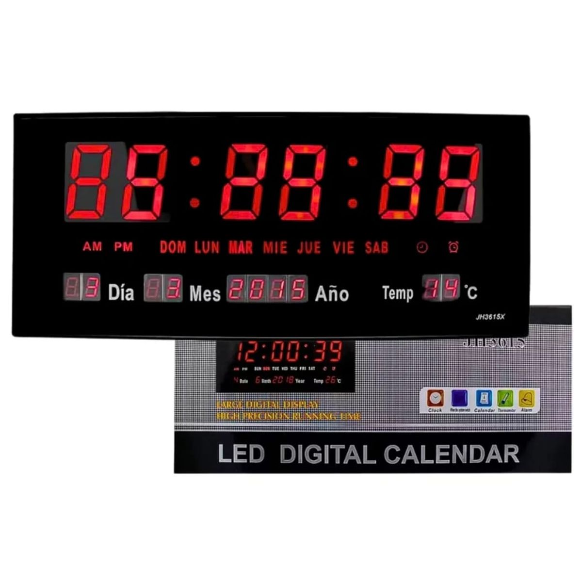 GENERICO - Reloj Led Digital De Pared Temperatura Fecha Y Alarma