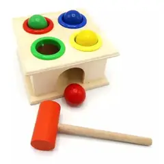 GENERICO - Caja Martillo Didactico Motricidad Juguete Madera Montessori