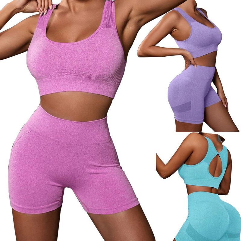 EVERSO - Pack 2 Conjunto Deportivo Mujer Gym Yoga Shorts Levanta Gluteos