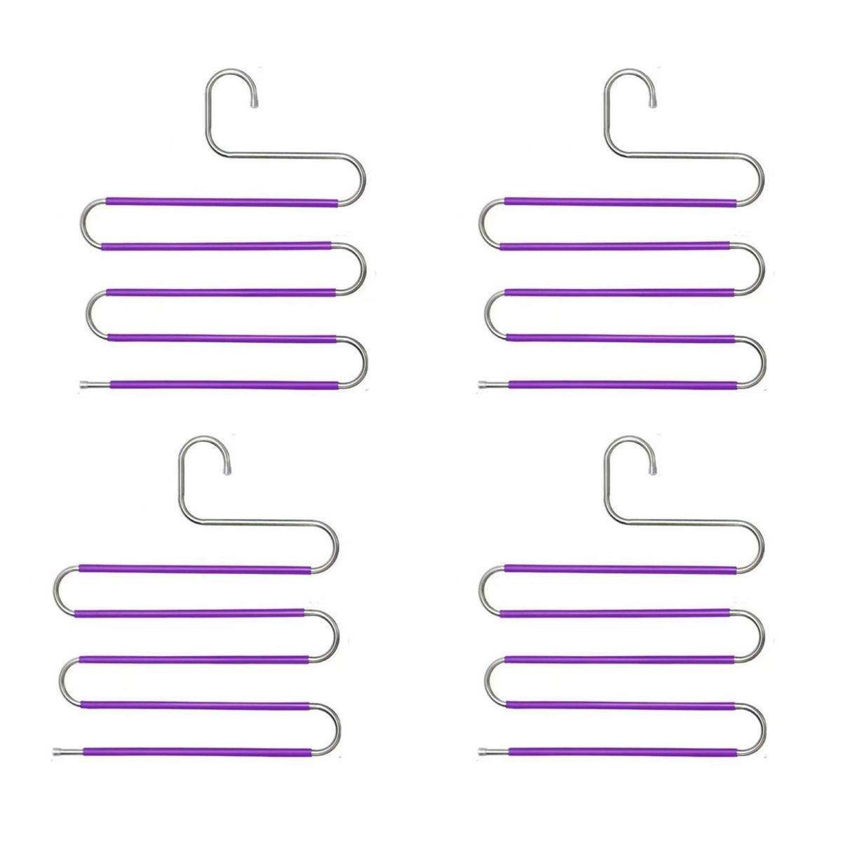 PAGANOOM - 4PCS Percha Para Pantalones Antideslizante Cinco Capas