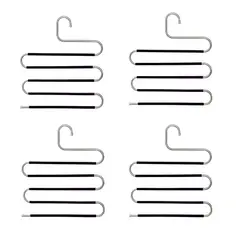 PAGANOOM - 4PCS Percha Para Pantalones Antideslizante Cinco Capas