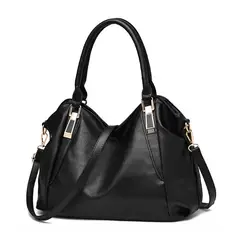 DANWEILE - Elegante bolso bandolera de piel suave y gran capacidad - Negro