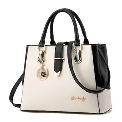 DANWEILE - Bolso de hombro de patchwork de moda para mujer - Blanco