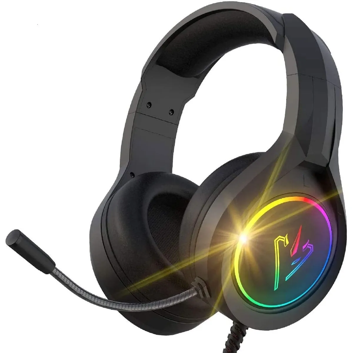 BLUEDREAMER - Audifonos Gamer Cybeat Bison Pc Ps4 Ps5 Xbox Luz Rgb - Negro