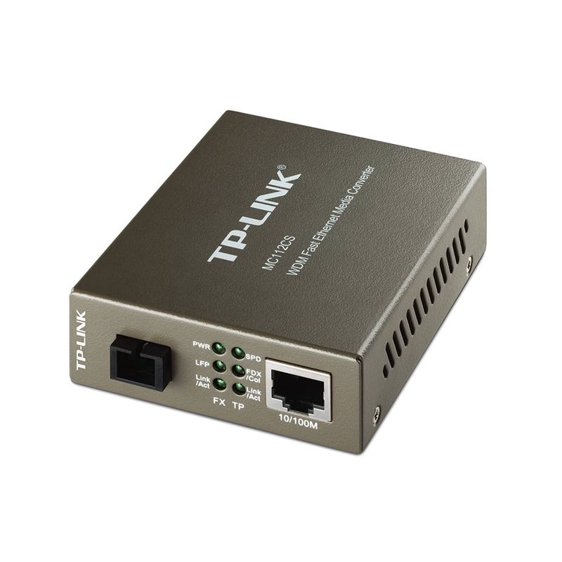 TP LINK - Convertidor de Medios Fibra a RJ45 LAN Ethernet MC112CS