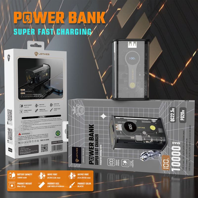 LENYES - POWER BANK SUPER FAST LENYES 10000mAh