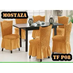 ANGELES DEL HOGAR - Pack de fundas Cubre Silla Turcos Mostaza