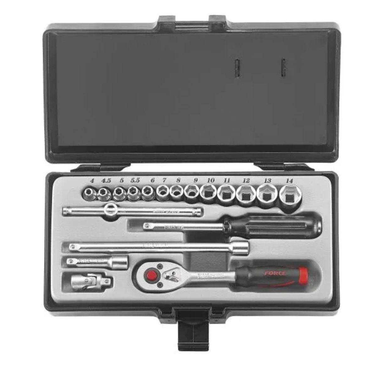 FORCE - Juego Dados Hexagonales 1/4" de 4 a 14mm 2203-5 Force