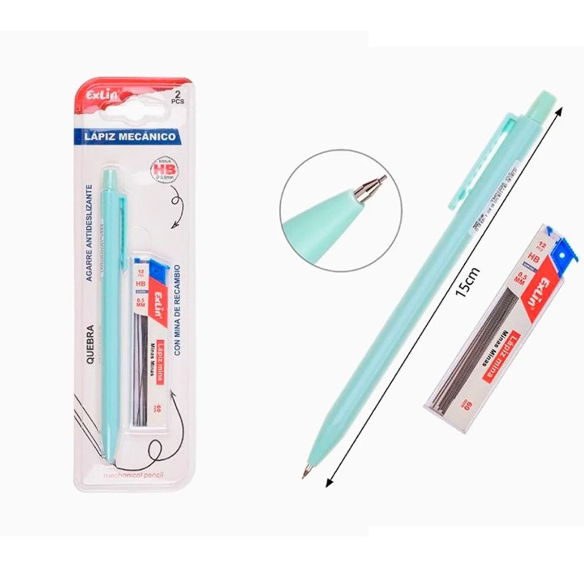 GENERICO - Portaminas de Succión Total HB 2pcs Color calipso