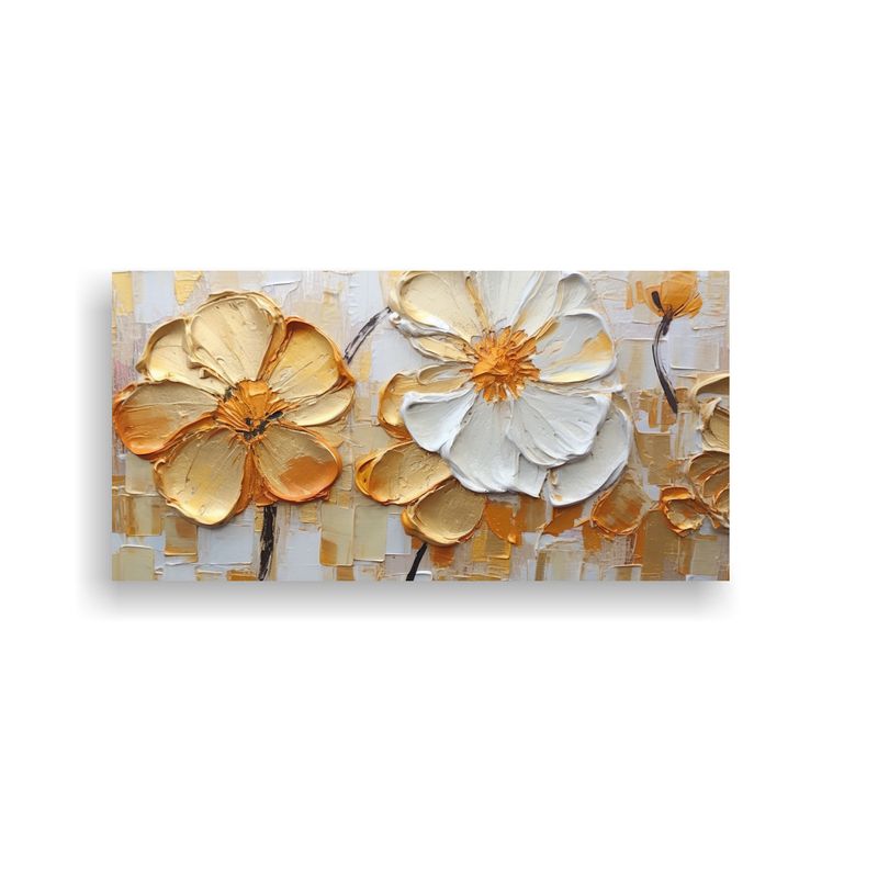 GENERICO - Pintura Al Estilo óleo Abstracta Con Flores Metá 160x80cm