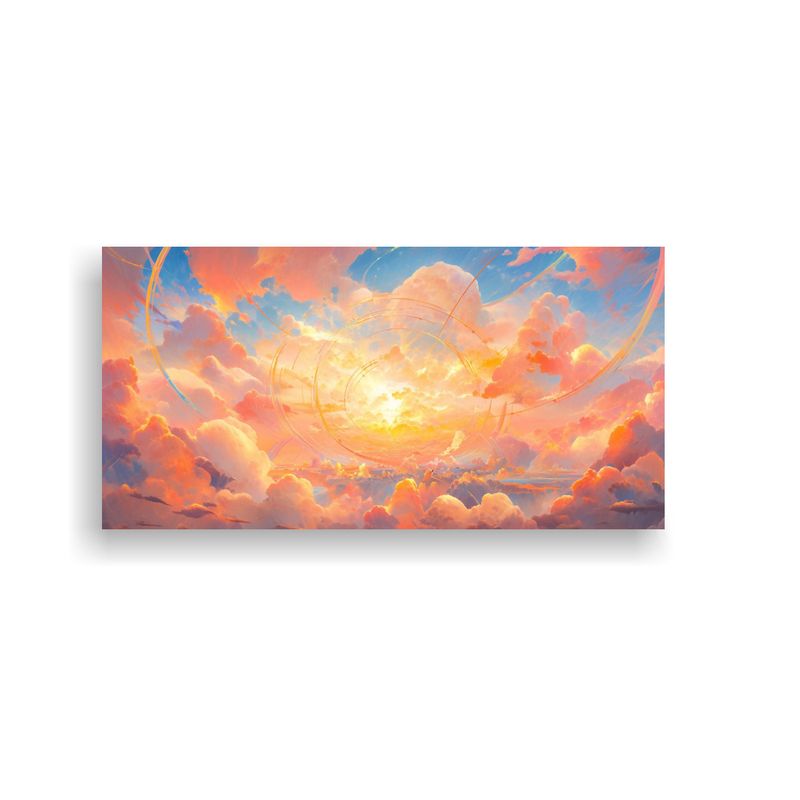 GENERICO - Cuadro Abstracto Inspirador Amanecer Con Arcoíri 160x80cm