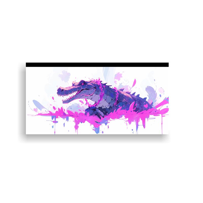 GENERICO - Cuadro Moderno De Un Cocodrilo En Colores Morado Y 160x80cm