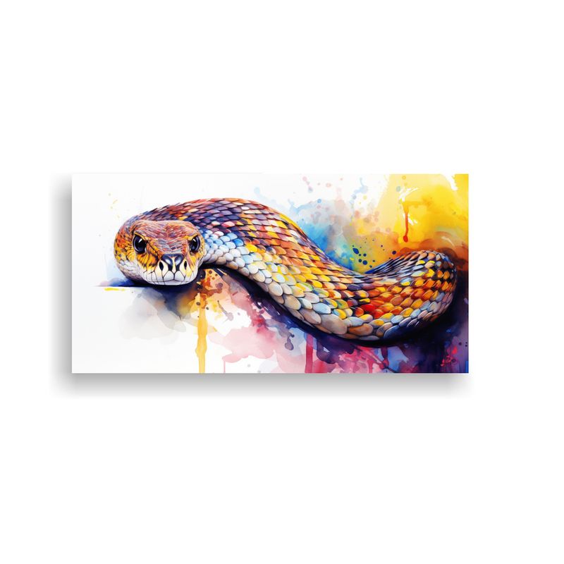 GENERICO - Pintura De Serpiente De Cascabel En Estilo Acuarel 160x80cm