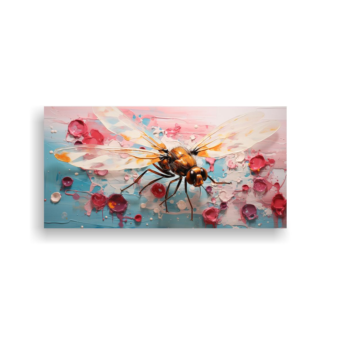 GENERICO - Cuadro Acuarela Temática Fly En Alabastro Y Cerez 160x80cm