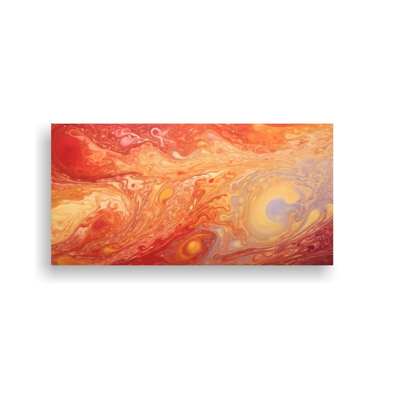 GENERICO - Cuadros Modernos De Lienzo En Agua Dorada Y Roja  160x80cm