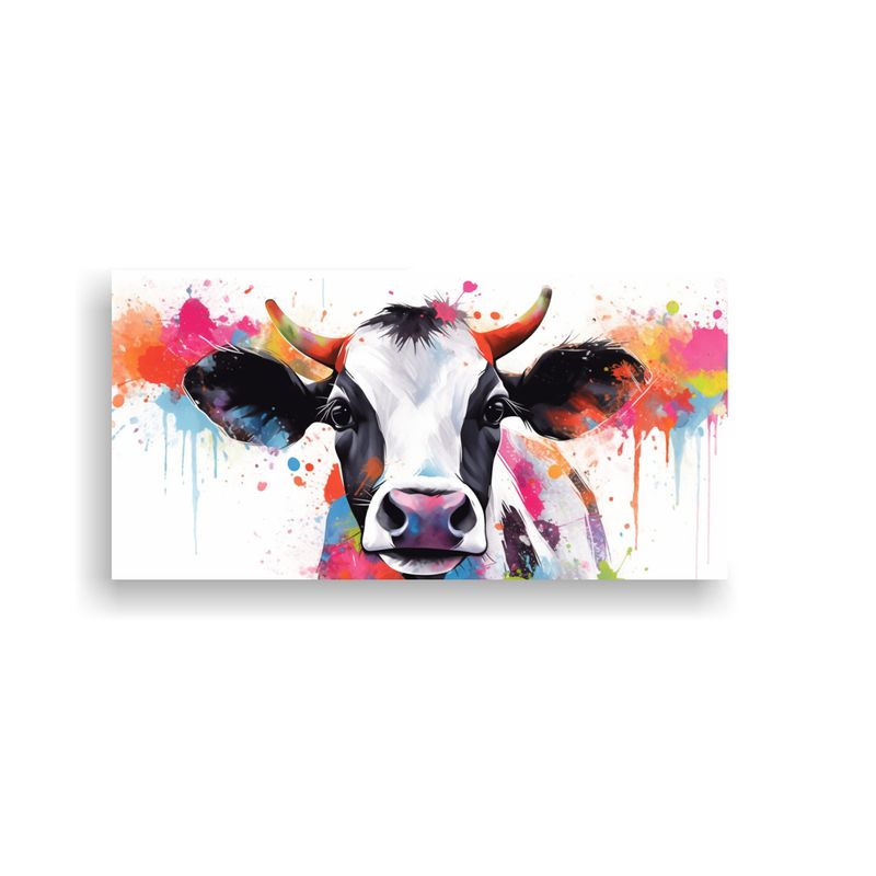 GENERICO - Cuadro De Una Vaca Jersey En Colores Blanco Y Negr 160x80cm