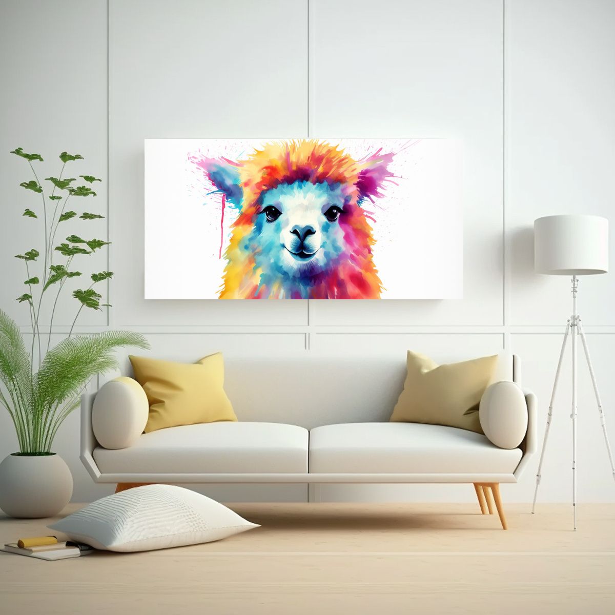 GENERICO - Pintura Al Agua Al Estilo Acuarela Colorida De Alp 160x80cm