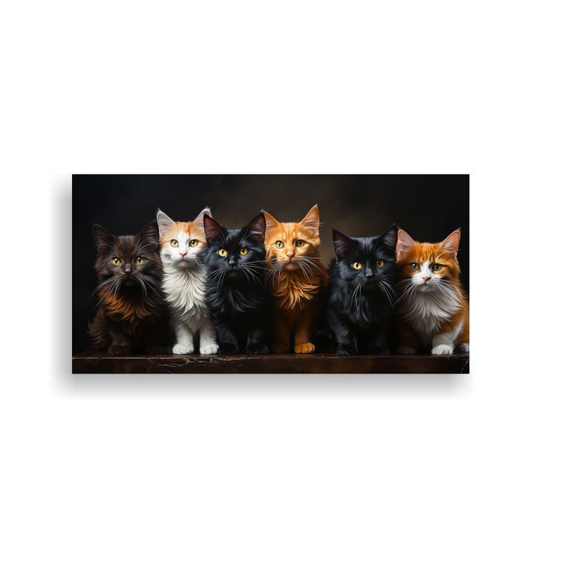 GENERICO - Pinturas Decorativas Modernas Multicolor Gatos En  160x80cm