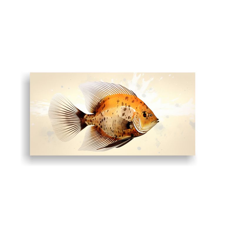 GENERICO - Obra Arte Discus Fish En Tonos Translúcidos Y Mar 160x80cm