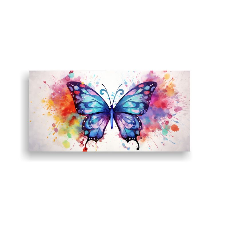 GENERICO - Cuadro En Bastidor Mariposa Acuarela Colorida Esti 160x80cm