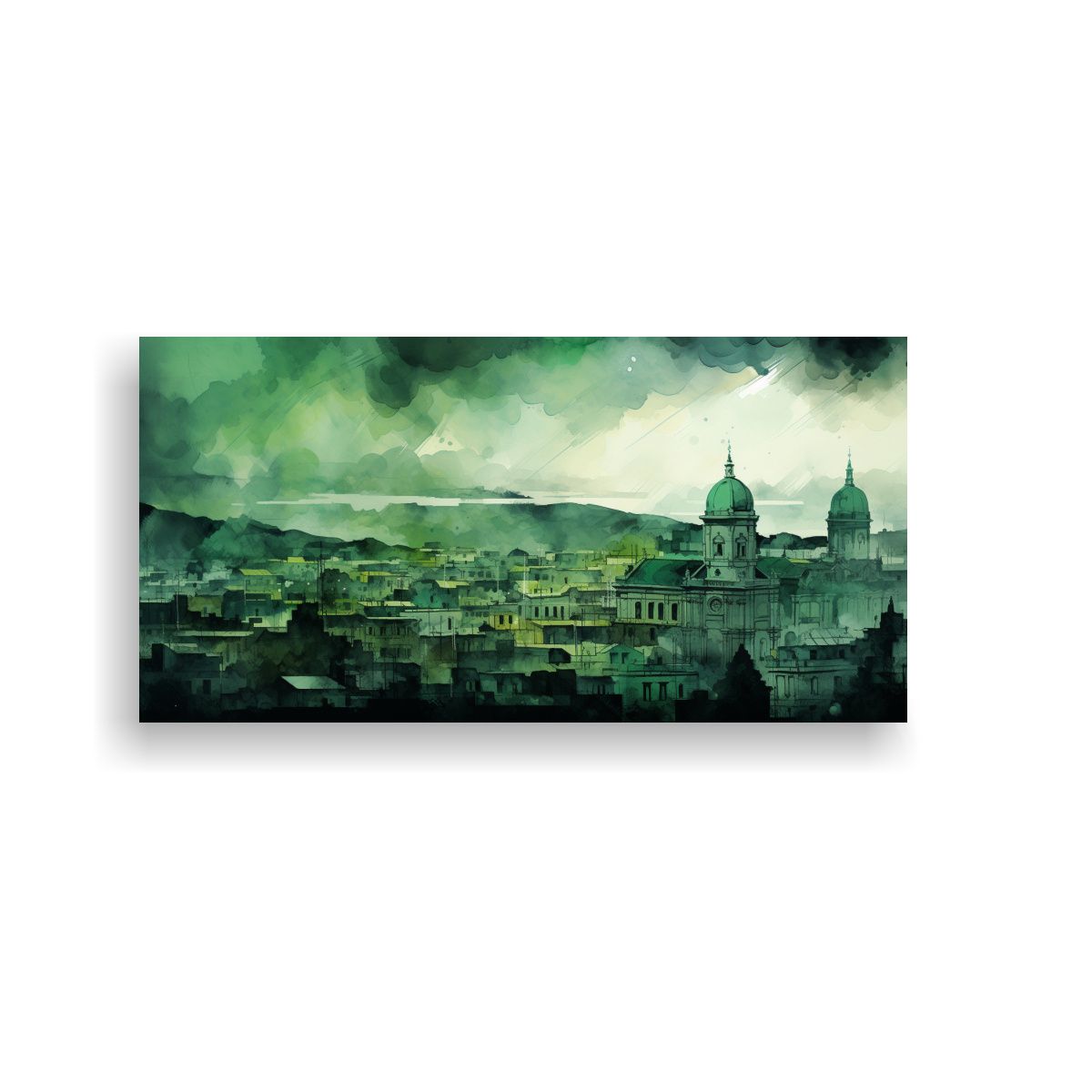 GENERICO - Cuadro En Relieve De Santiago En Acuarelas Y Color 160x80cm