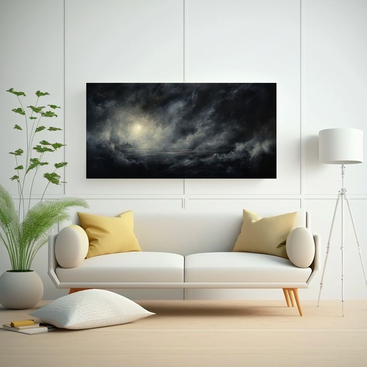 GENERICO - Pintura Abstracta Nocturna En Lienzo Para Decoraci 160x80cm