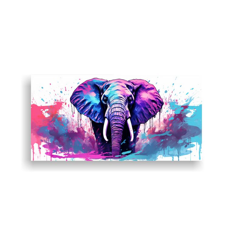 GENERICO - Cuadro Exclusivo Elefante Africano En Colores Mora 160x80cm