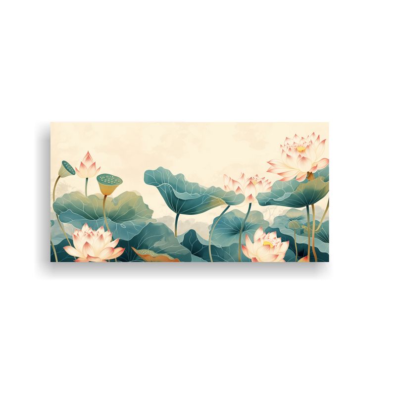 GENERICO - Pinturas De Decoración Moderna Con Flores De Loto 160x80cm