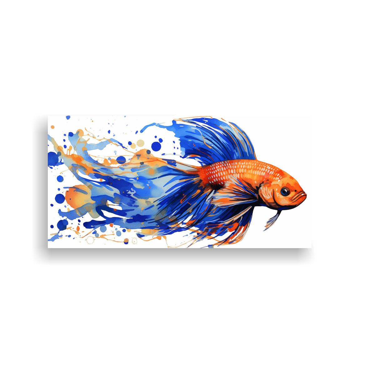 GENERICO - Cuadro Decorativo De Peces Betta En Tonos Naranja  160x80cm