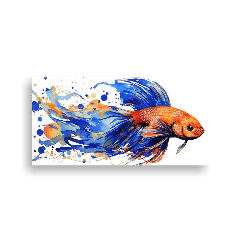 GENERICO - Cuadro Decorativo De Peces Betta En Tonos Naranja  160x80cm