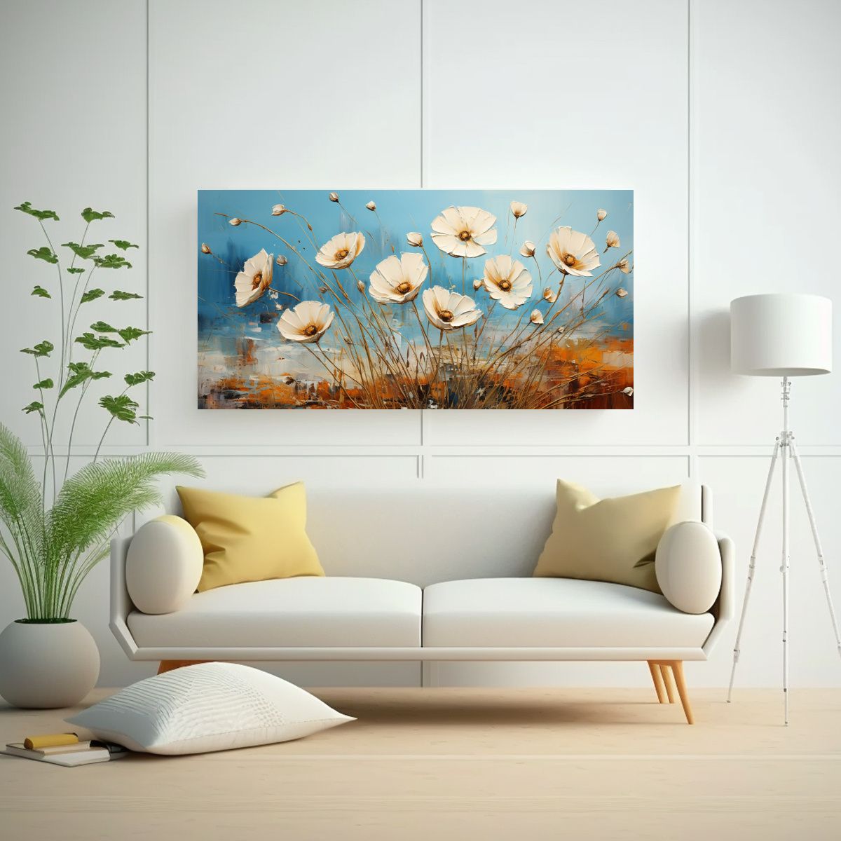 GENERICO - Obra De Arte Abstracta Inspiración Floral En Lie 160x80cm