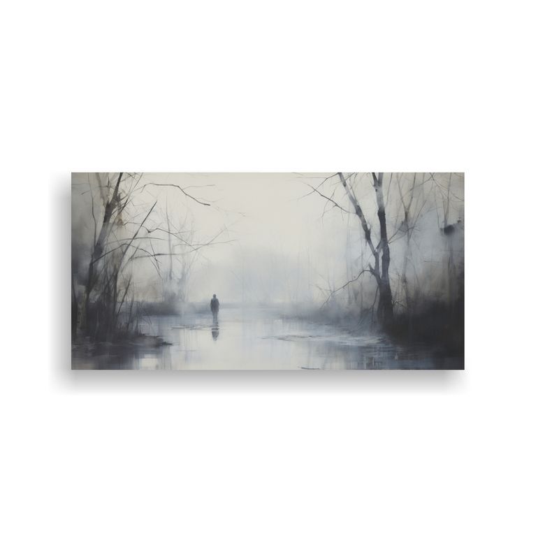 GENERICO - Cuadro Tela Figura Borrosa Fantasmal Lejana En Pa 160x80cm