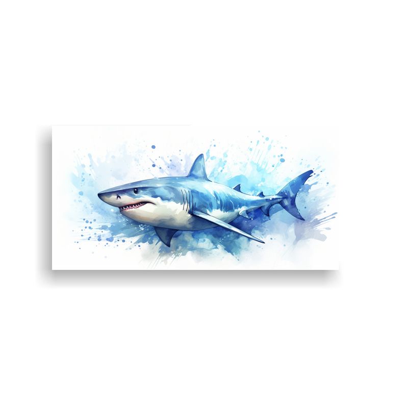 GENERICO - Pintura Juvenil Inspiradora De Tiburón Azul En Ac 160x80cm