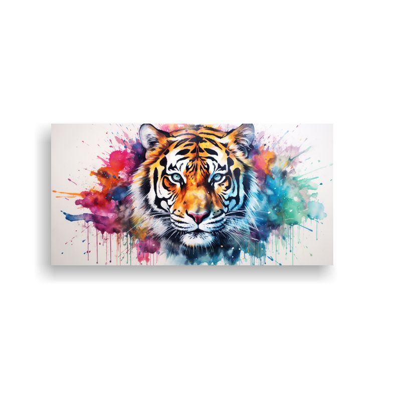 GENERICO - Pintura Tigre Acuarela Colorida Estilo Pintura 21  160x80cm