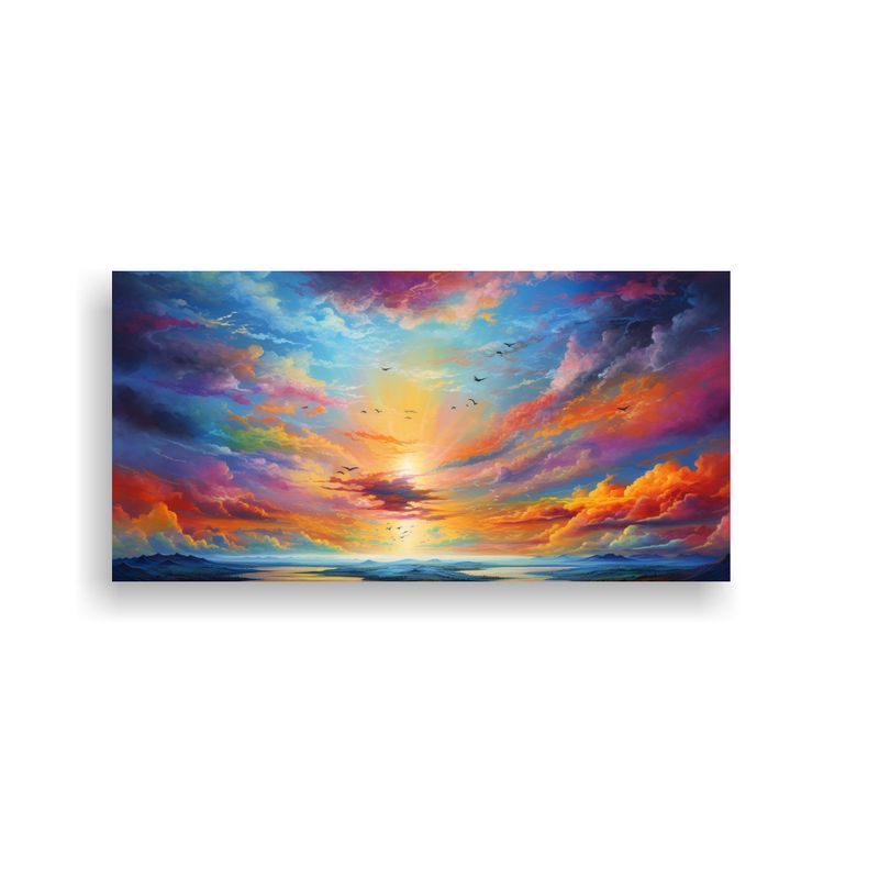 GENERICO - Cuadro En Bastidor Amaneceres Y Atardeceres Con Ar 160x80cm