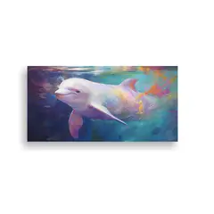 GENERICO - Pintura Minimalista Vintage De Ballena Beluga En E 160x80cm