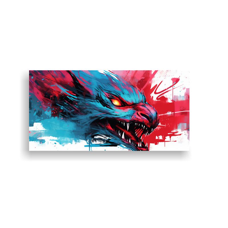 GENERICO - Pintura Decorativa De Vanguardia Dragón En Tonos 160x80cm